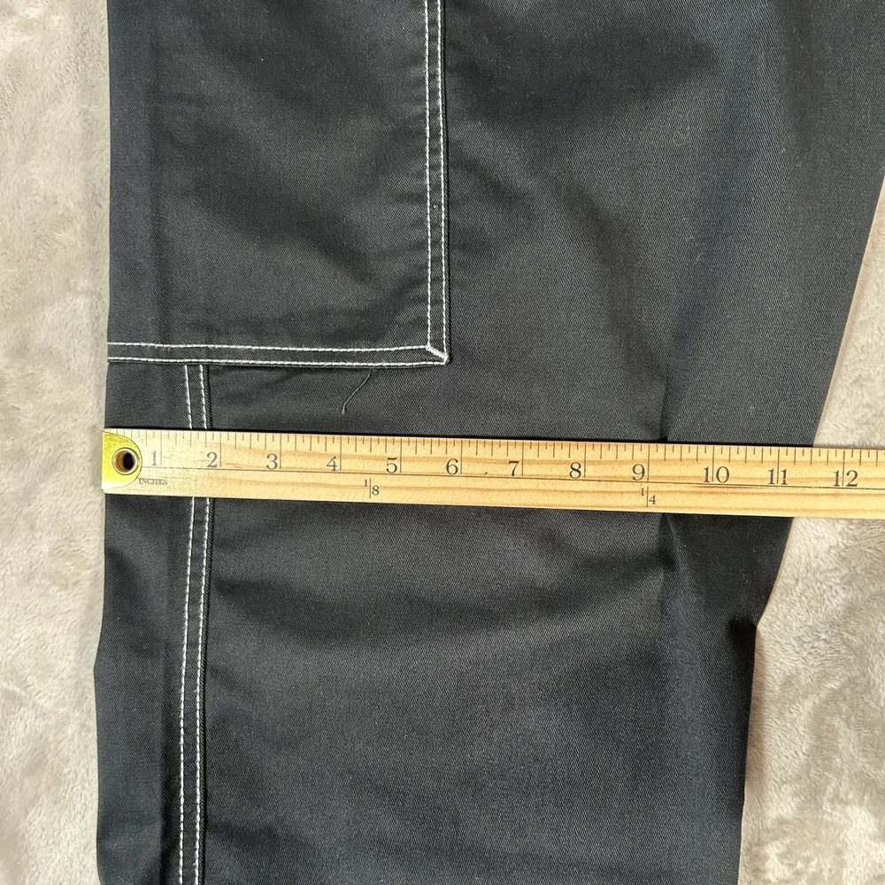 True Religion Bobby Baggy Cargo Pants Mens 38x32 Black Contrast Stitch Y2K VTG